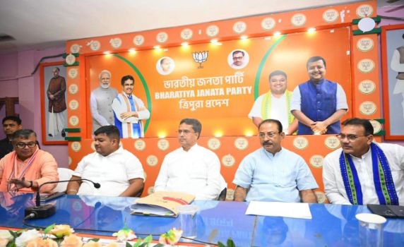 Tripura BJP holds crucial meeting ahead of Urban Local Body polls.